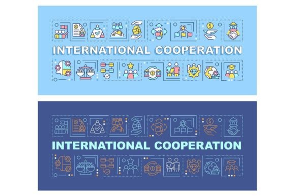 Download International Cooperation Word Banners - Cooperation Collection