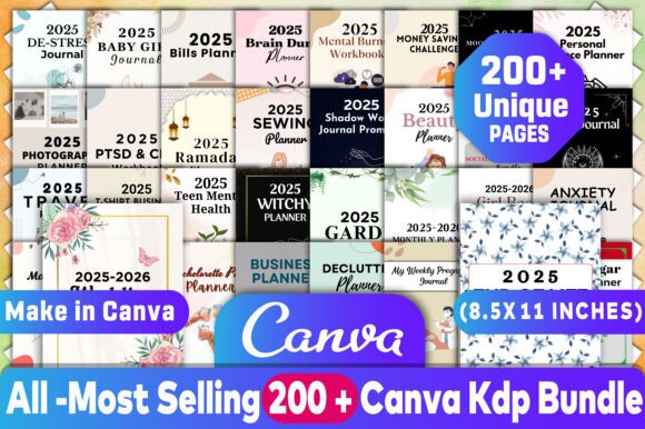 Download All-Most Selling 200 + Canva Kdp Bundle - Selling Collection