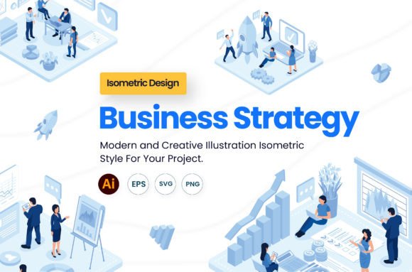 Download Business Strategy Isometric Set Bundle - Business Collection
