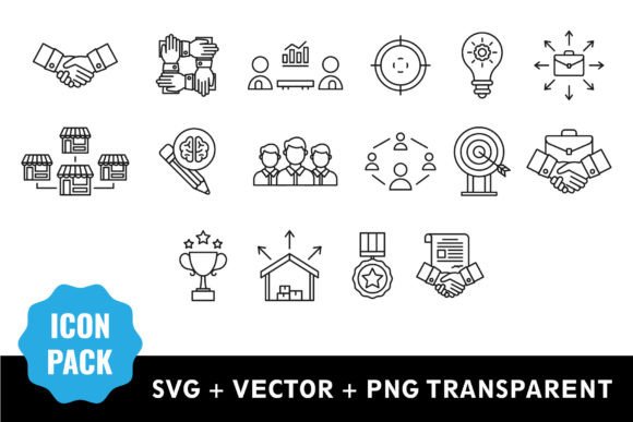 Download Business Cooperation Line Art Icon Bundl - Business Collection
