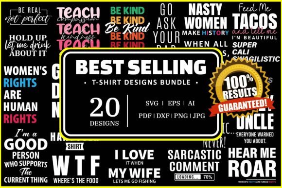 Download 20 Best Selling T-Shirt Designs Bundle - Selling Collection
